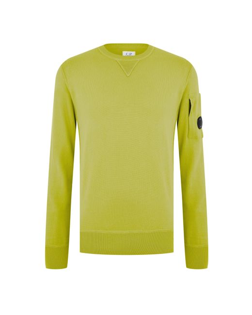 C P Company Green Brushed And Emerized Sweatshirt for men