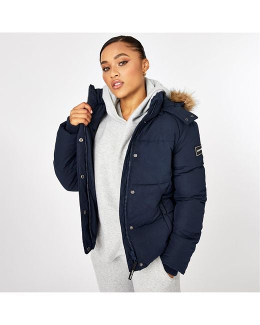 Jack Wills Blue Jw Riley Puffer Jacket