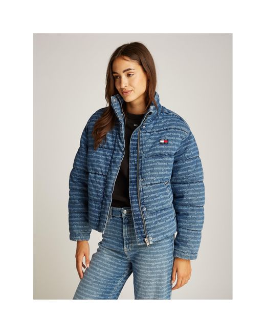 Tommy Hilfiger Blue Denim Puffer Jacket Ai6054