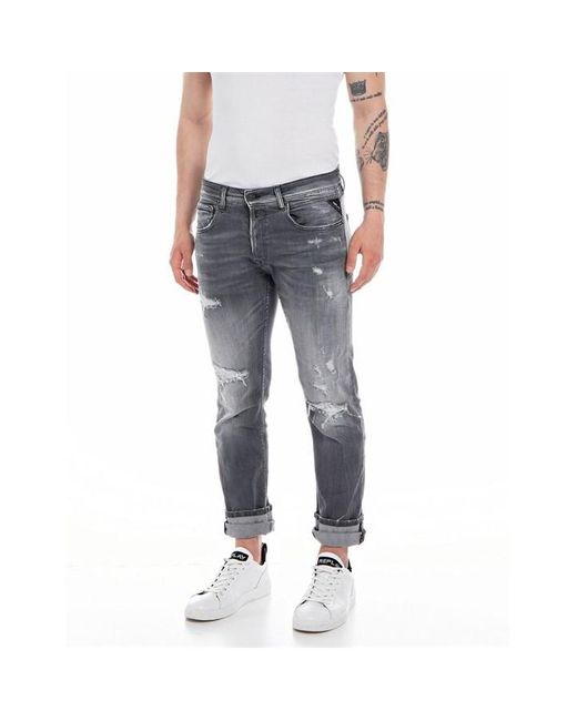 Replay Gray Ma972 Grover Jeans for men