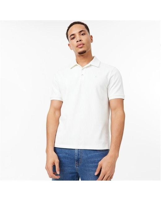 Jack Wills White Waffle Polo for men