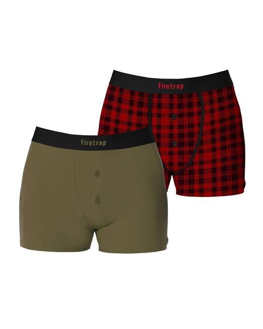 Firetrap Red 2 Pack Boxers for men