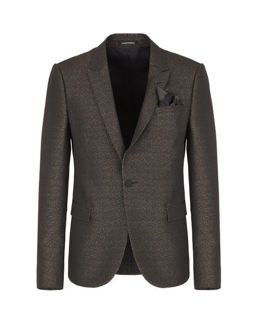 Emporio Armani Black Emporio Txt P Blazer Sn99 for men