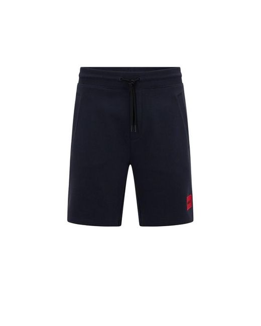 HUGO Blue French-terry-cotton Shorts for men