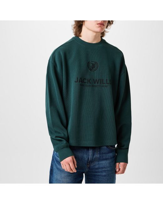 Jack Wills Green Jw Logo Sweatshirt for men