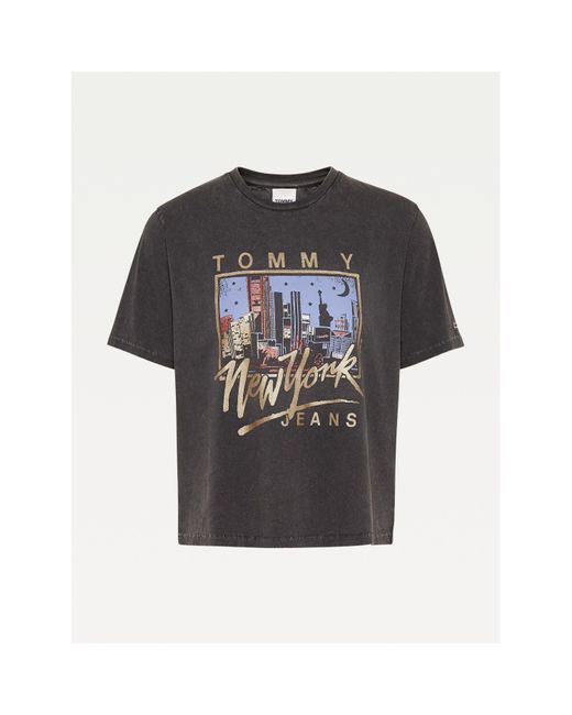 Tommy Hilfiger Black Ny Vintage Crop T Shirt