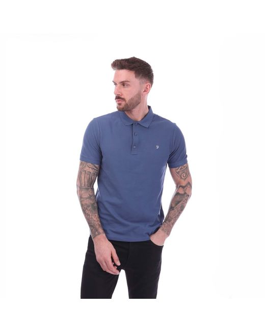 Farah Blue Hudson Polo Shirt for men