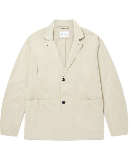 Albam White Poplin Blazer for men