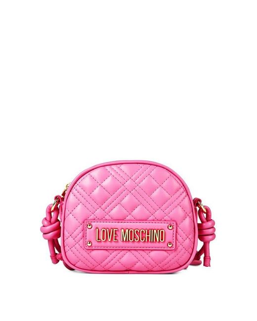 Love Moschino Pink Super Quilt Oval Bag