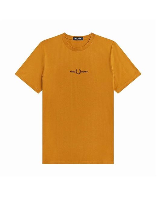 Fred Perry Orange Logo T Shirt for men