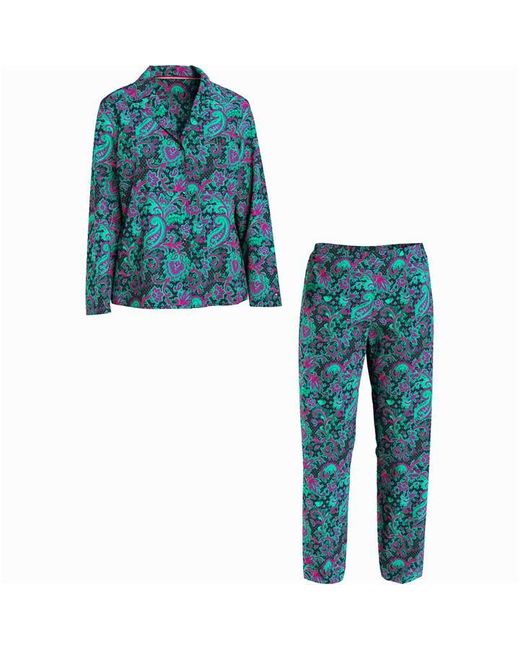 Tommy Hilfiger Blue Long Sleeve Satin Pyjama Set