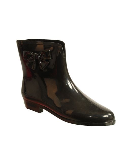 Mel Black Boot Bow Wellies