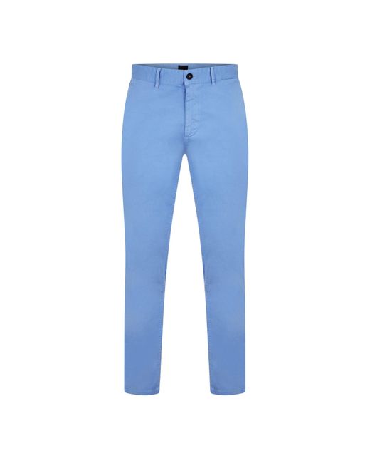 Boss Blue Chino Slim Trousers for men