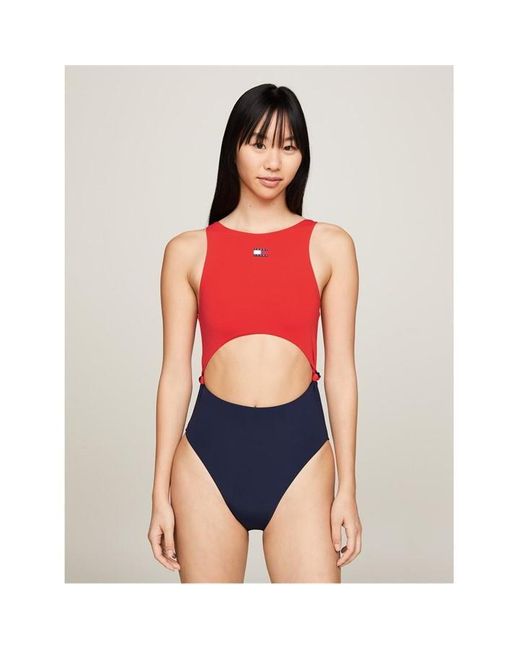 Tommy Hilfiger Red Cutout Swimsuit Ld43