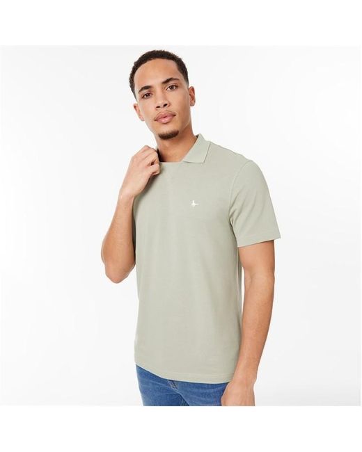 Jack Wills Gray Notch Neck Polo for men
