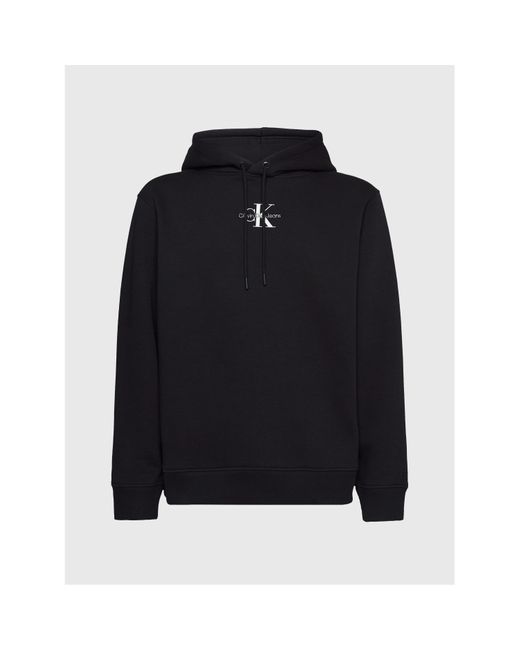 Calvin Klein Black Ckj Monologo Hoodie for men