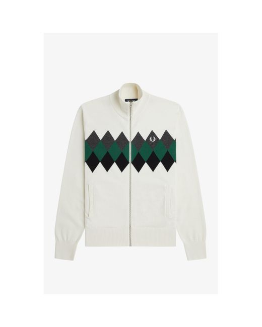 Fred Perry White Diamond Cardi Sn32 for men