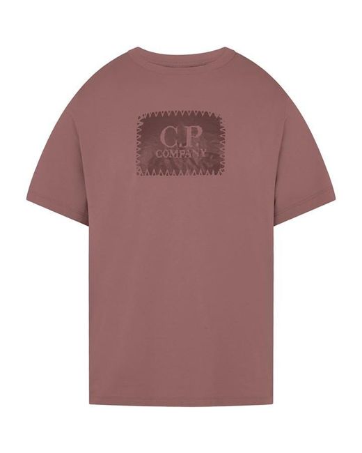C P Company Pink Block Logo T-shirt for men