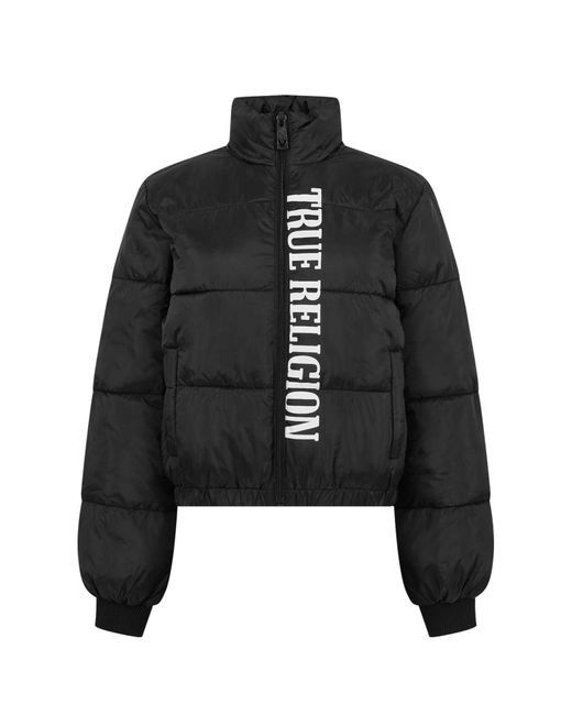 True Religion Black Printed Padded Jacket