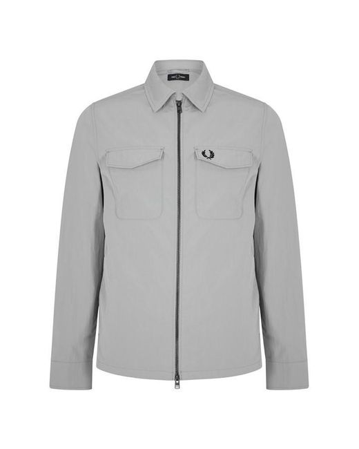 Fred Perry Gray Fred Zip Overshirt for men