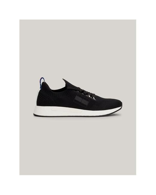 Tommy Hilfiger Black Elevated Knit Runner Trainers for men