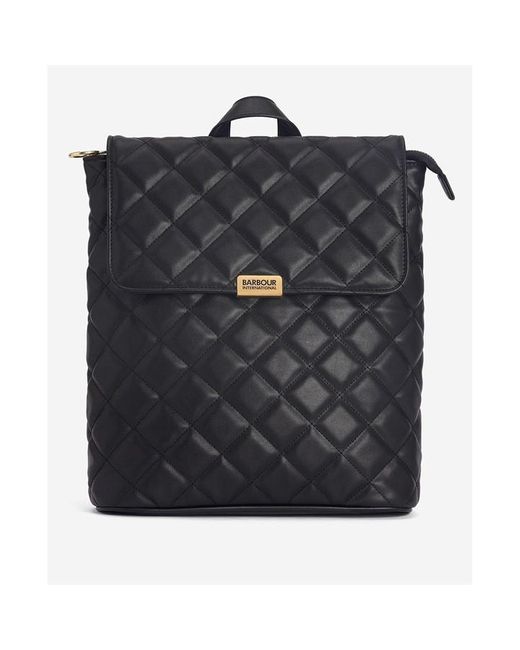 Barbour Black Quilted Hoxton Backpack