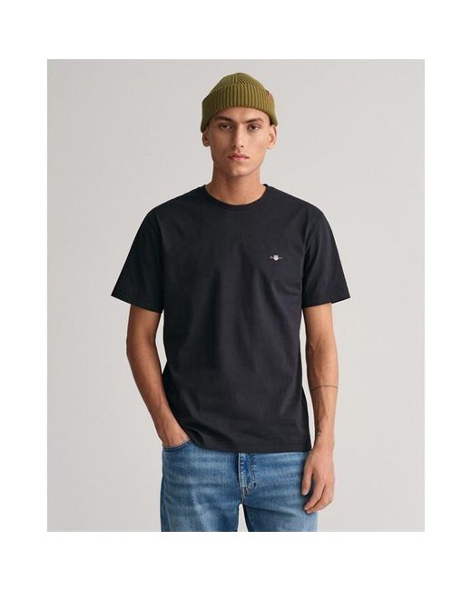 Gant Black Regular Fit Shield T-shirt for men