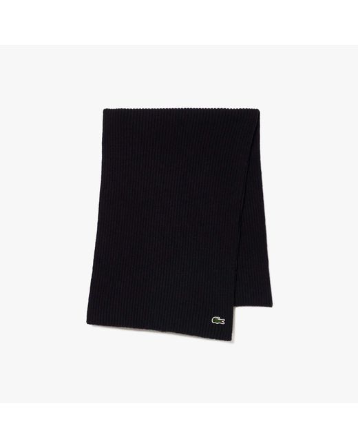 Lacoste Black Knit Scarf for men