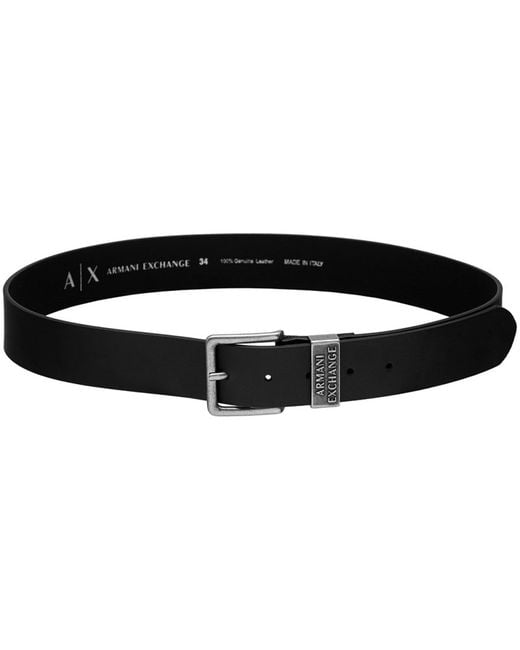 ARMANI EXCHANGE Black Inner Logo Belt for men