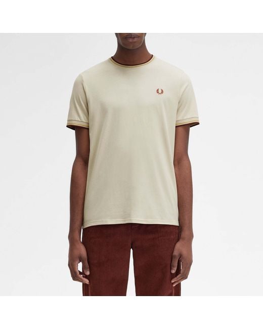 Fred Perry Natural Twin Tipped T Shirt for men