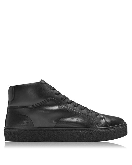 Calvin Klein Black Ethan High Top Leather Trainers for men