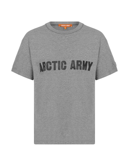 ARCTIC ARMY Gray Aa Crew Neck T Shirt for men