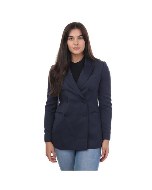 Ted Baker Blue Seraph Double Breasted Satin Boyfriend Blazer