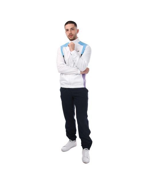 Lacoste White Sport Colour Block Tennis Tracksuit for men