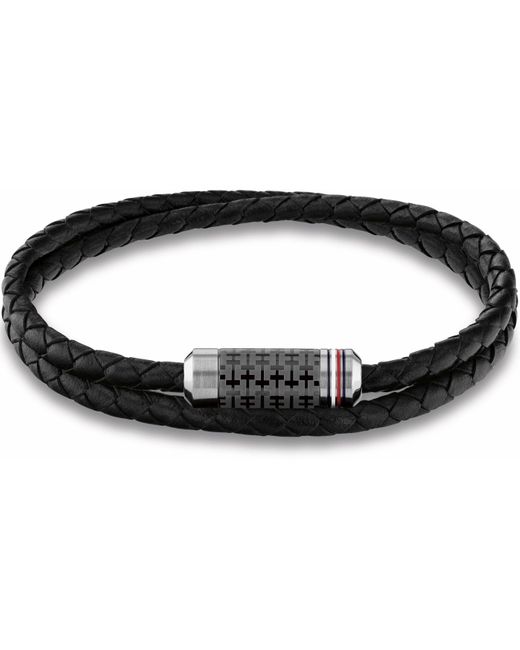 Tommy Hilfiger Black Tommy Hilfiger Tube Double Bracelet for men