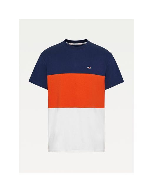 Tommy Hilfiger Blue Colour Block T Shirt for men