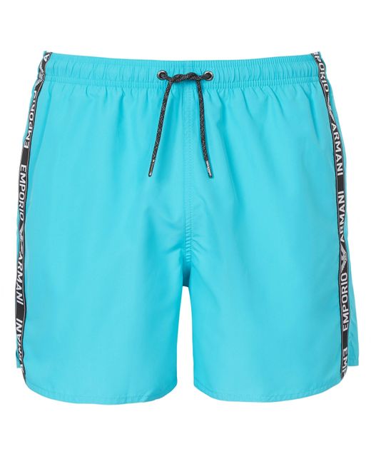 Emporio Armani Blue Emporio Armani Tape Swim Shorts for men