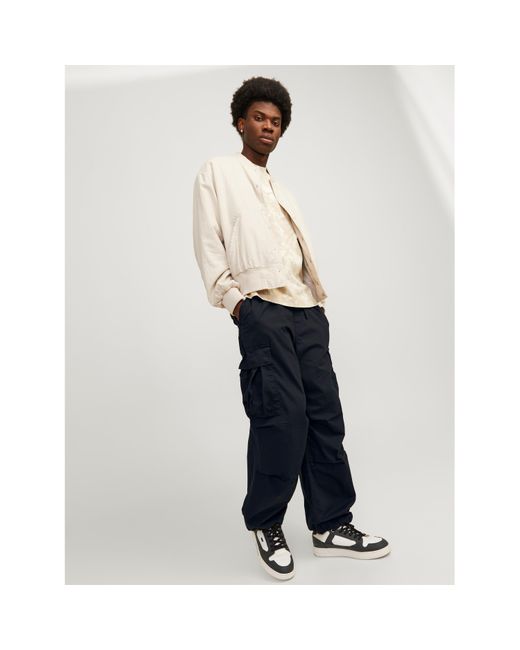 Jack & Jones Blue Parachute Cargo Pant for men