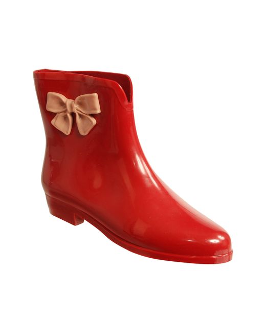 Mel Red Boot Bow Wellies