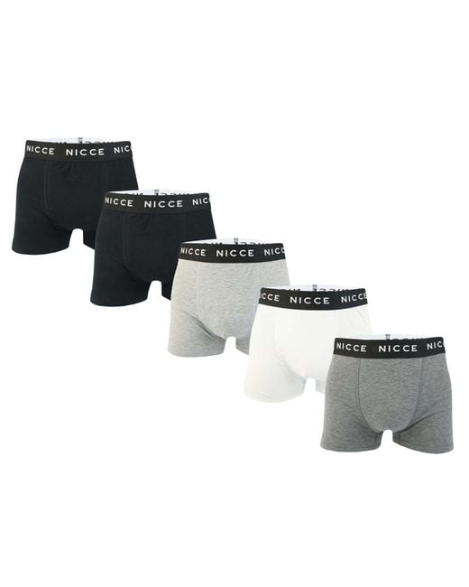 Nicce London Black Haunton 5 Pack Boxer Shorts for men