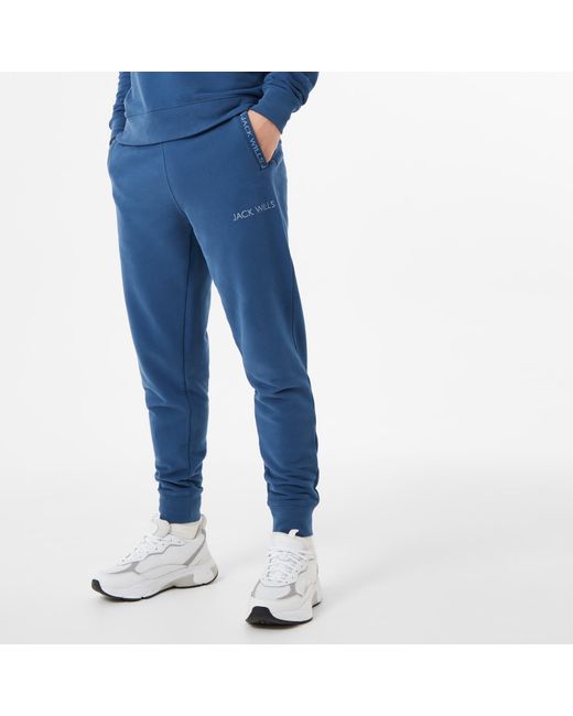 Jack Wills Blue Jw Jacquard Logo Joggers for men