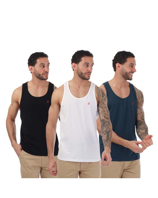 Farah Blue Gallo 3 Pack Vests for men