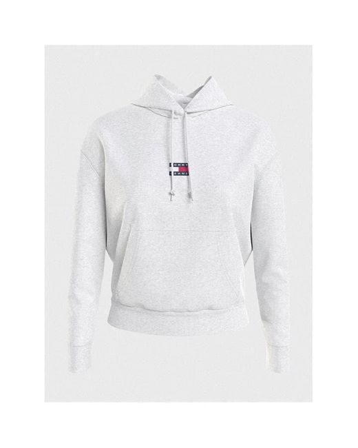 Tommy Hilfiger White Centre Badge Hoodie