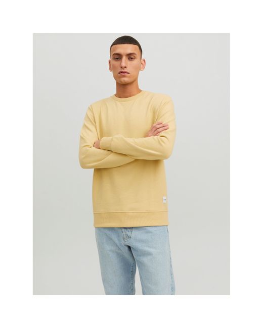 Jack & Jones Yellow Basic Crew Sweatshirt for men