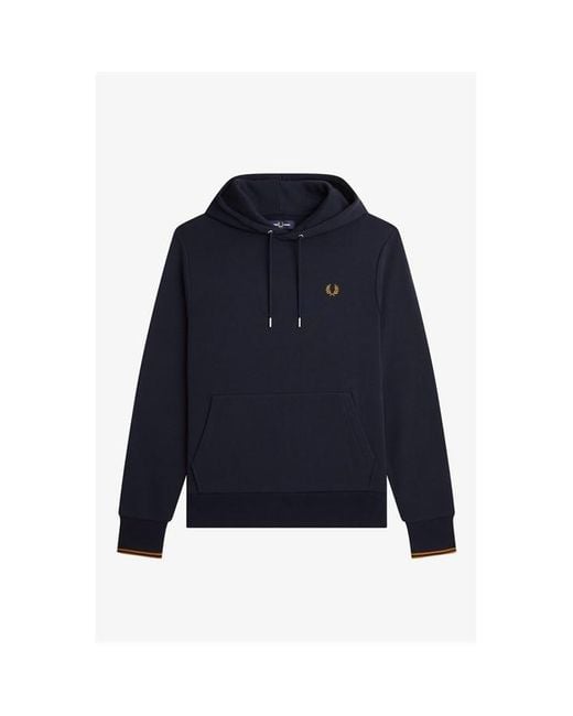 Fred Perry Blue Logo Tipped Hoodie for men