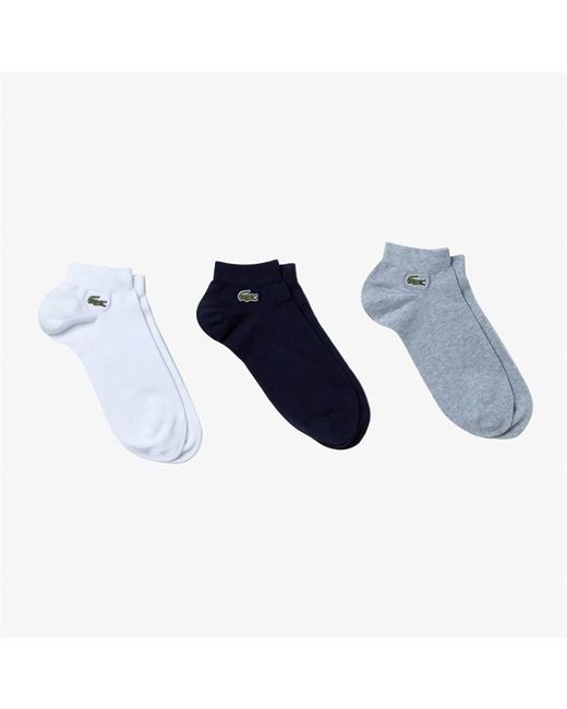 Lacoste Blue 3 Pack Trainer Socks for men