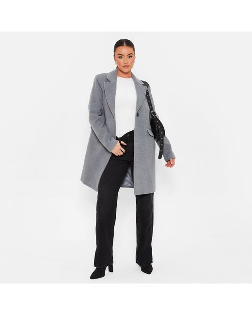 I Saw It First Gray Isawitfirst Faux Wool Lined Formal Coat