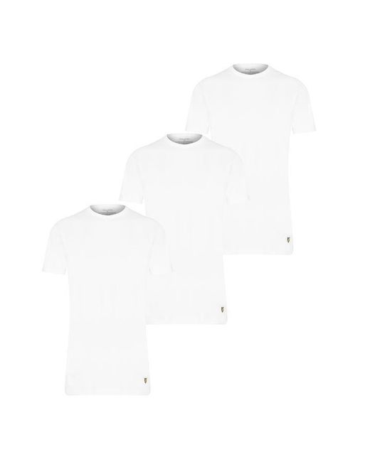 Lyle & Scott White 3 Pack Maxwell Loungewear T Shirts for men