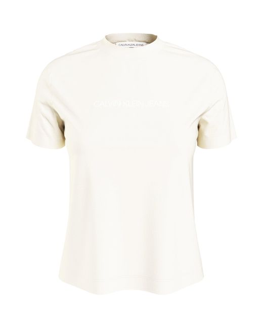 Calvin Klein White Shrunken Institutional T Shirt