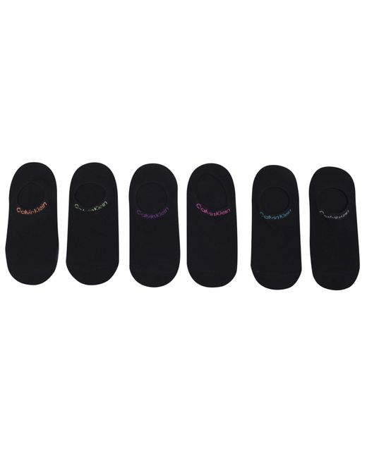 Calvin Klein Black Invisible 6 Pack Socks